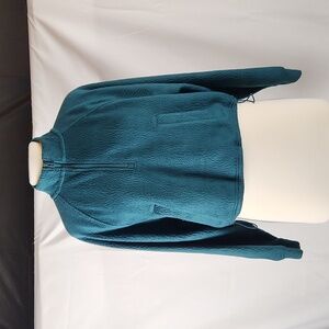 Old Navy Fleece Quarter Zip Pullover Women Small Green Cozy Athleisure NWT